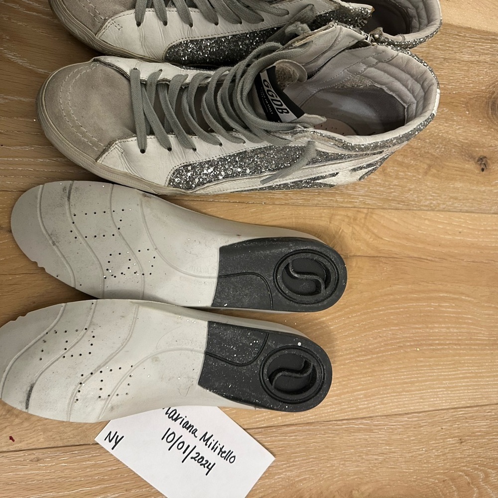 Golden Goose Women's Slide Glitter High Top Sneakers size EU40/US10 - Picture 5 of 11
